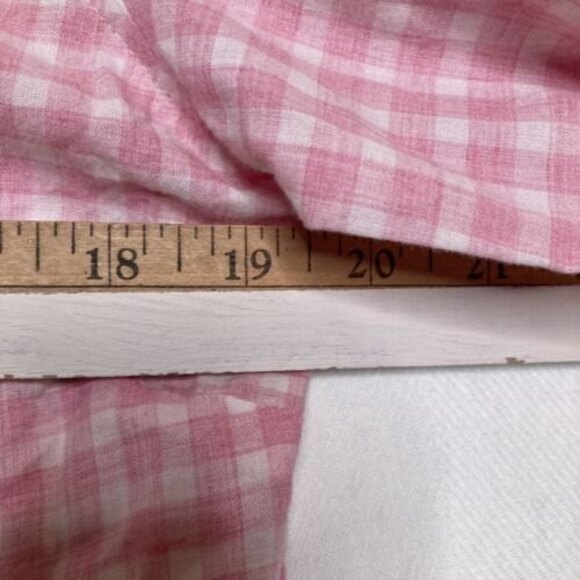 Untuckit | Womans Calina Plaid Gingham Button Down Pink white Shirt Size 8 - Picture 6 of 12